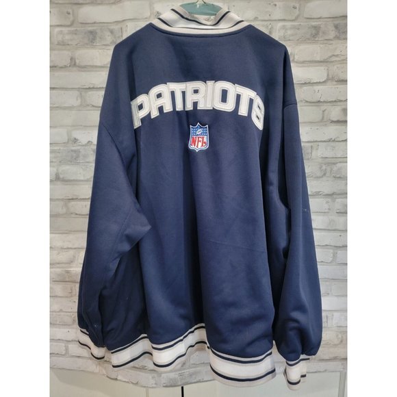 NFL Reebok New England Patriots 1/4 Zip Blue Heavy Pullover Jacket Men 3XL - Picture 12 of 12